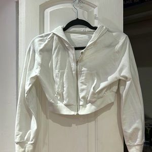 White cropped hoodie